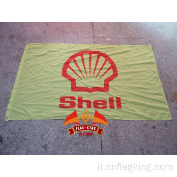 Bandiera del logo del marchio dell&#39;olio motore della serie Shell Rimula Bandiera dell&#39;olio di poliestere di dimensioni 90X150CM Banner Shell